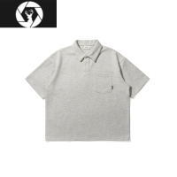 HongZun简约基础纯色POLO衫日系潮牌简约宽松休闲短袖涤棉混纺300G