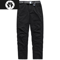 HongZun山系冲锋裤男夏季薄款户外冰丝弹力速干裤宽松休闲运动长裤