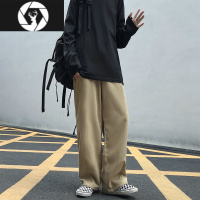 HongZun妈个鸡妈 韩国ins日系百搭宽松直筒抽绳垂感阔腿工装休闲裤男女潮