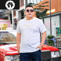 HongZun夏季短袖t恤男大码宽松汗衫加肥加大号胖子圆领休闲肥仔半袖