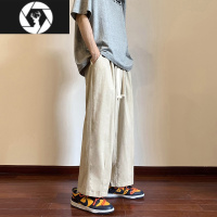 HongZun休闲长裤日系cityboy工装裤男直筒坠感慵懒潮牌oversize碳素裤子