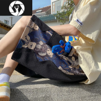 HongZun华夫格小熊短裤男夏季薄款潮牌宽松大码设计感运动休闲5五分裤衩