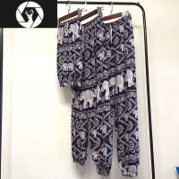 HongZun泰国大象裤棉绸男女大码儿童亲子瑜伽沙滩度假宽松阔腿休闲长裤