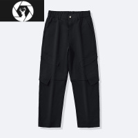HongZun新款美式高街机能风工装裤户外潮牌宽松直筒百搭运动休闲裤