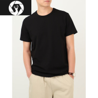 HongZun男士 A类32支新疆莱卡长绒棉 纯色圆领T恤 基础休闲短袖 山东网店