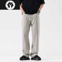 HongZun2023新式牛仔裤男复古宽松直筒阔腿垂感浅色ins风休闲潮流裤子