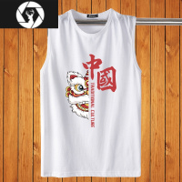HongZun无袖T恤男宽松休闲夏季潮男背心大码男装薄款透气健身砍袖汗衫男