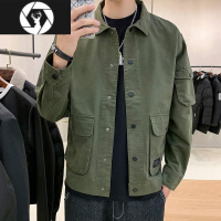 HongZun男士休闲衣服春秋外套男秋季韩版潮流工装夹克男2023新款男装秋装