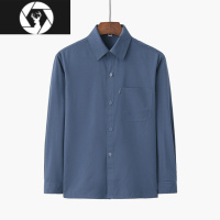 HongZun春夏季中老年人衬衫男长袖爸爸装60-70-80岁宽松休闲上衣爷爷衬衣