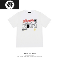 HongZun卡通小人印花趣味韩风短袖T恤情侣百搭ins潮流夏新嘻哈休闲上衣