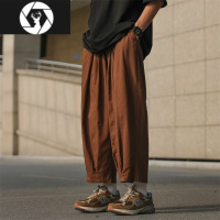 HongZun日系复古宽松裤子男士春夏季休闲港风阔腿裤ins潮牌工装直筒长裤