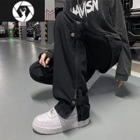 HongZun美式冲锋裤子男夏季薄款潮牌机能风运动宽松高街直筒休闲工装长裤