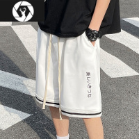 HongZun日系文字休闲短裤男潮流ins情侣沙滩裤夏季新款宽松运动五分裤子