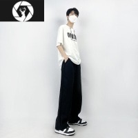 HongZun妈个鸡妈 ins嘻哈日系百搭宽松垂感阔腿工装裤直筒长裤男女休闲裤