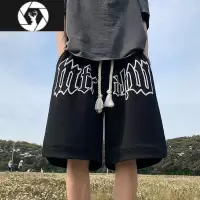 HongZun加肥加大码300斤美式复古短裤男女夏季潮牌休闲运动裤vita直筒裤