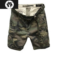 HongZun美式工装迷彩短裤男多口袋复古休闲裤男士潮牌夏季运动五分裤