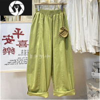 HongZun大码300斤简约大气日系文艺裤宽松慵懒直筒阔腿休闲裤男女装2