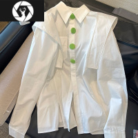 HongZun特大码300斤彩色纽扣休闲衬衫男女装春夏季复古宽松潮牌衬衣长袖2