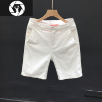 HongZun男士时尚棉质西装白色短裤韩版休闲五分中裤子潮流夏季薄款小西裤