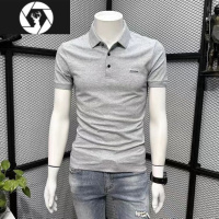 HongZun韩版休闲POLO衫男夏季潮牌2023新款修身高端青年翻领短袖t恤上衣