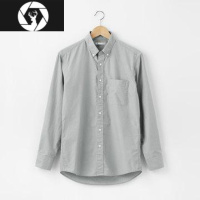 HongZun男长袖衬衫休闲衬衣上班族翻领口袋上衣四季男装