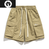 HongZun休闲速干短裤男夏季新款日系复古轻薄沙滩裤户外运动宽松五分裤