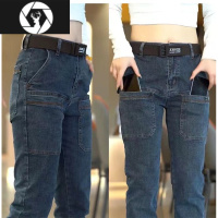 HongZun2023春夏新款六口袋牛仔裤男士弹力舒适耐磨直筒百搭宽松休闲裤男