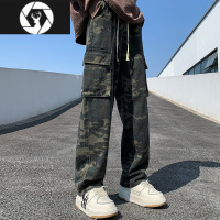 HongZun美式潮牌hiphop迷彩工装裤男款高街vibe宽松直筒百搭阔腿休闲裤子