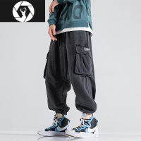 HongZun高街vibe工装裤子男款夏季潮流美式束脚裤休闲大码宽松薄款牛仔裤