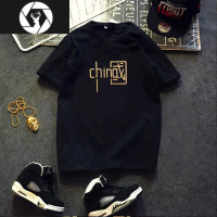 HongZun香港潮牌2023夏季新款短袖t恤男士潮流宽松印花半袖ins港风体