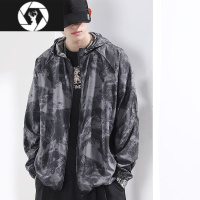 HongZun迷彩防晒衣男薄款夏季户外运动钓鱼防水皮肤衣连帽外套潮