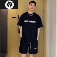 HongZun2023夏季潮流3D字母阔版宽松版型男士短袖休闲运动半袖T恤男