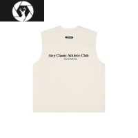 HongZun标语落肩背心 夏季国潮牌新款街头复古美式无袖t恤宽松上衣男