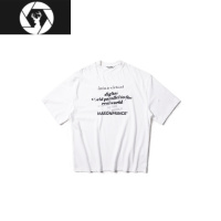 HongZun夏季新款宽松彩喷短袖情侣不规则重叠印花T恤潮流