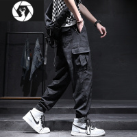 HongZun束脚迷彩工装裤男潮牌男士宽松运动大码冲锋长裤子潮夏季冰丝薄款