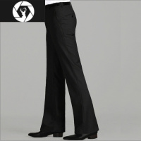 HongZun夏季高腰裤男垂感喇叭裤弹力直筒宽松阔腿长裤微喇叭大脚免烫西裤