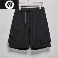 HongZun特别推荐 夏暗黑系宽松工装短裤男 国潮牌ins休闲五分裤黑色中裤