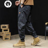 HongZun休闲工装裤男潮牌春秋宽松弹力束脚男裤美式工装裤子男士大码新款