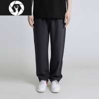 HongZun夏季薄款休闲西裤宽松男长裤子抽绳皱百搭纯色女垂坠感街舞