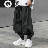 HongZun暗黑高街ins工装裤休闲裤潮男日系束脚裤大码宽松卫裤嘻哈灯笼裤