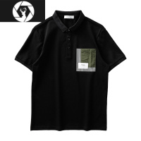 HongZun日式工装口袋POLO衫短袖男春季潮简约百搭休闲拼色运动衫