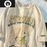 HongZunAPWSTUDIO慵懒风复古小羊短袖t恤男女宽松情侣装休闲半袖体恤