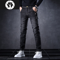 HongZun牛子长裤子男弹力休闲牛仔裤男直筒宽松潮牌夏季薄款潮流百搭修身