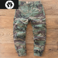 HongZun干活穿的裤子男士迷彩工装裤男多口袋宽松耐磨耐脏工作劳保裤
