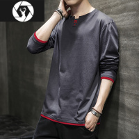 HongZun长袖T恤男士春夏季韩版潮流宽松内搭打底衫圆领秋季卫衣男装