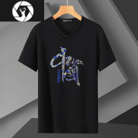 HongZun胖子t恤男短袖V领冰丝加肥加大新款大码宽松肥佬潮流体恤300斤夏