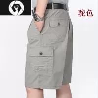 HongZun夏季薄多口袋西装短裤宽松大码中年短裤男40岁50爸爸五分裤子