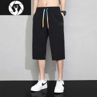 HongZun大码速干短裤男士夏季薄款宽松透气运动七分裤夏天过膝沙滩中裤子