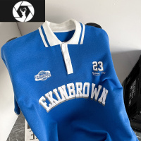 HongZun美式polo衫短袖男夏季日系篮球衣服高街衬衫宽松t恤