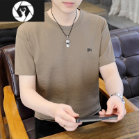 HongZun棉麻短袖丅血男薄款宽松中国风上衣男士t恤亚麻透气夏季潮流简约